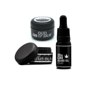 NKD 250mg CBD Triple Pack Oud Beard Oil, lip and Beard balm Gift Set