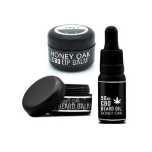 NKD 250mg CBD Triple Pack Honey Oak Beard Oil, lip and Beard balm Gift Set